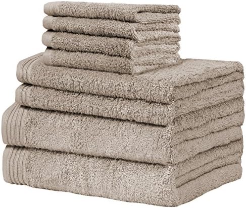 Weidemans Premium 8 Pieces Towel Set Including 2 Bath Towels 30" x 56", 2 Hand Towels 18" x 30" and 4 Washcloths 13" x 13" - Color: Sand|Pure Cotton |Machine Washable high Absorbency