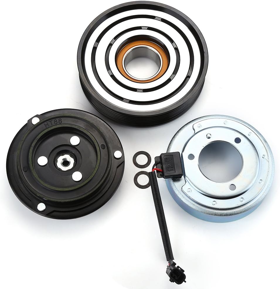 JEOBEST A/C Compressor Clutch Pulley With Bearing Coil Plate For 08-13 Nissan Rouge 2.5L