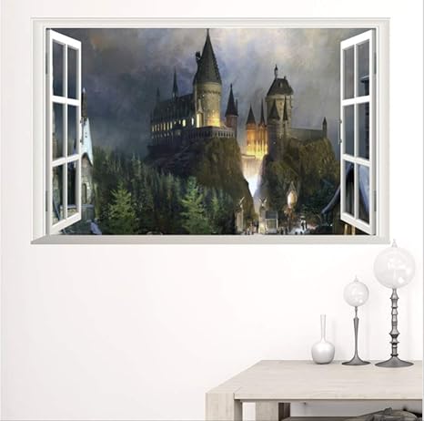 Hzcl Wandtattoo Harry Potter Poster 3d Window Decor Hogwarts