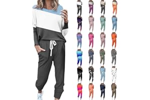 DPTALR Women's Two Piece Outfits 2023 Round Neck Sweatshirt and Pants Fall Tracksuit Winter Outfit Loose Fit Pullover Outfit