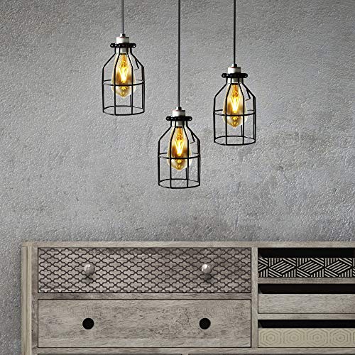 Newhouse Lighting Metal Lamp Guard for Pendant String Lights and Vintage Lamp Holders, Industrial Wire Iron Bird Cage, 4-Pack (Certified Refurbished)