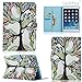 iPad Mini Case - LittleMax(TM) Synthetic Leather Auto Wake/Sleep Stand Case [Card Holder] Flip Folio Wallet Case Cover for iPad Mini 3/2/1 [Free Cleaning Cloth,Stylus Pen]--03 Life Tree