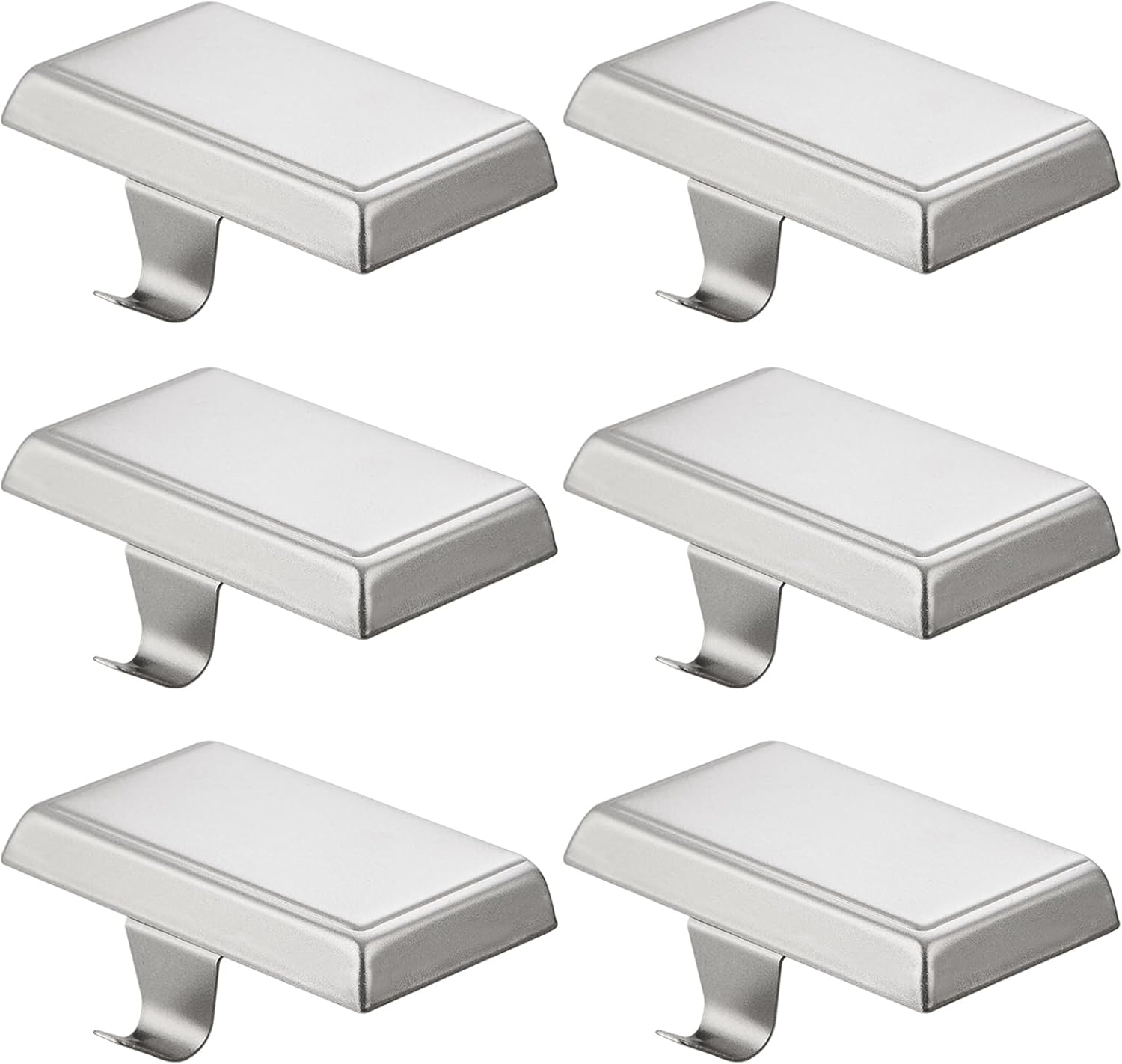 Ornament Hooks - Christmas Stocking Holders Mantel Stocking Hangers Metal Hanging Hooks Stocking Holders Bases for Mantel Fireplace Stair Party Decoration (Silver, 6)