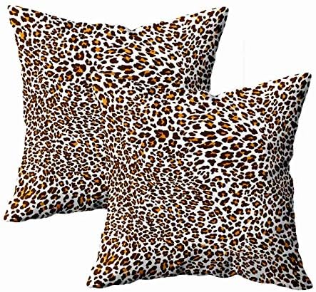 EMMTEEY Animal Skins Pillow Covers,18 Pillow Covers, 18x18 Pack 2 Pillow Covers Home Throw Pillow Covers Sofa Animal Pillows Design Pattern Throw Cover for Couch,Panthera Square Double Sided Printing
