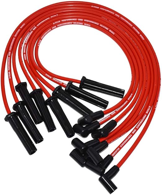 ATeam Performance Silicone Spark Plug Wires Set Black 90 Degree Boot