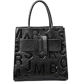 Genuine leather cowhide women's tote wallet large capacity letter embossed design waist buckle storage bag