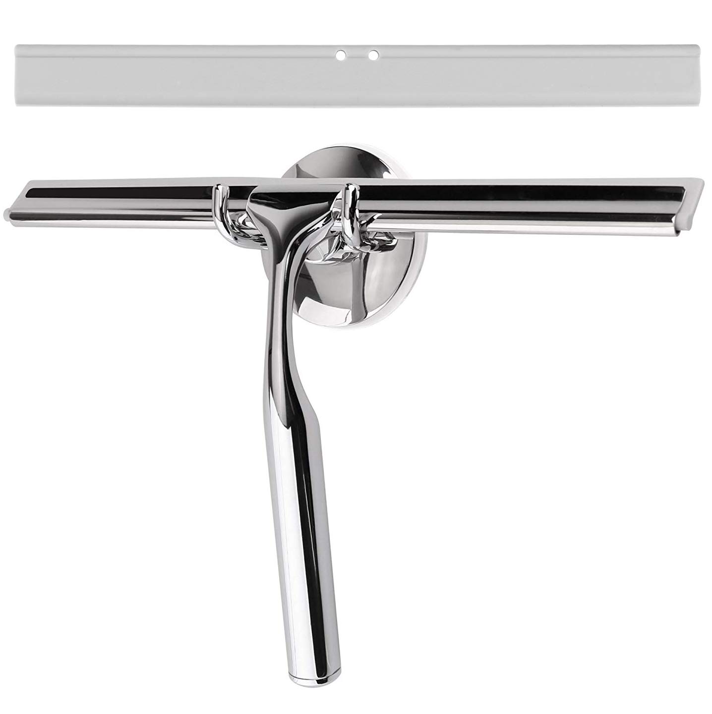LUXEAR Shower Squeegee Chrome Plated Stainless Steel Squeegees with