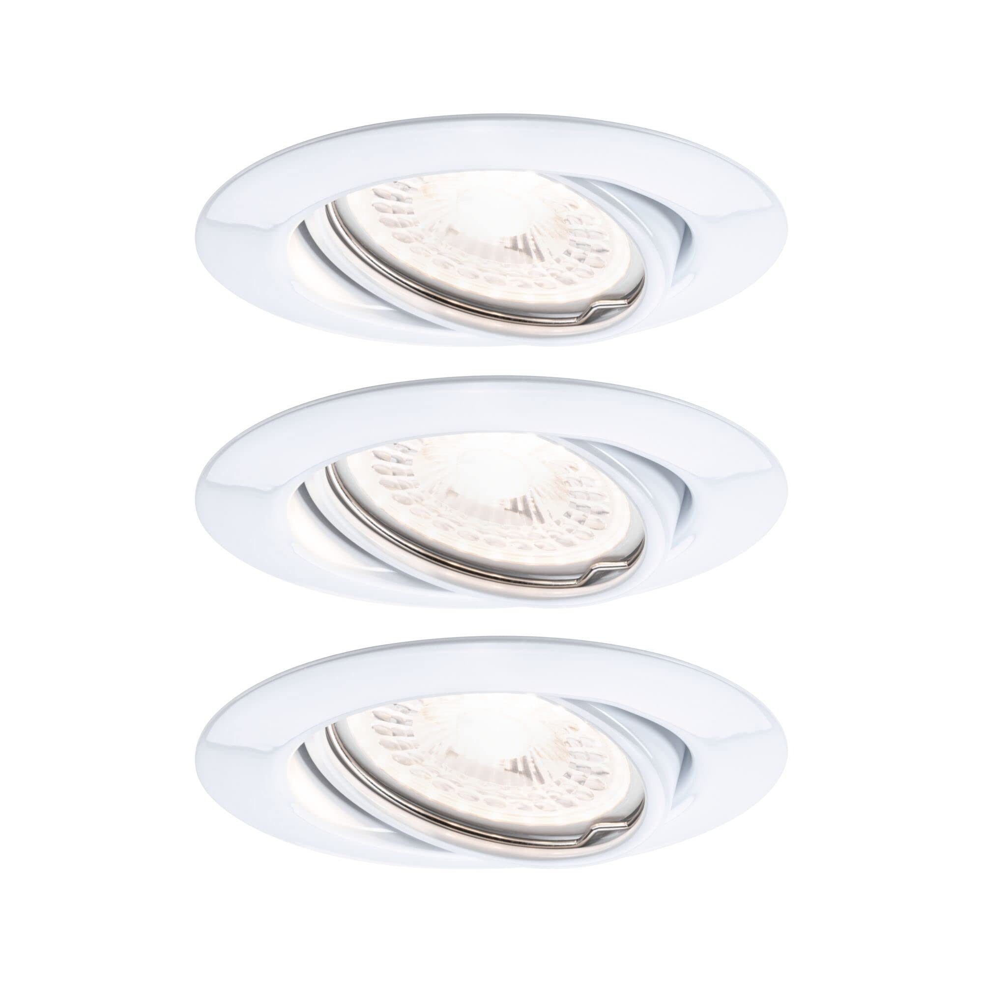 Paulmann 93426 LED recessed luminaire Base round incl. 3x5 watt dimmable recessed spotlight white spot metal recessed lamp 3000 K GU10