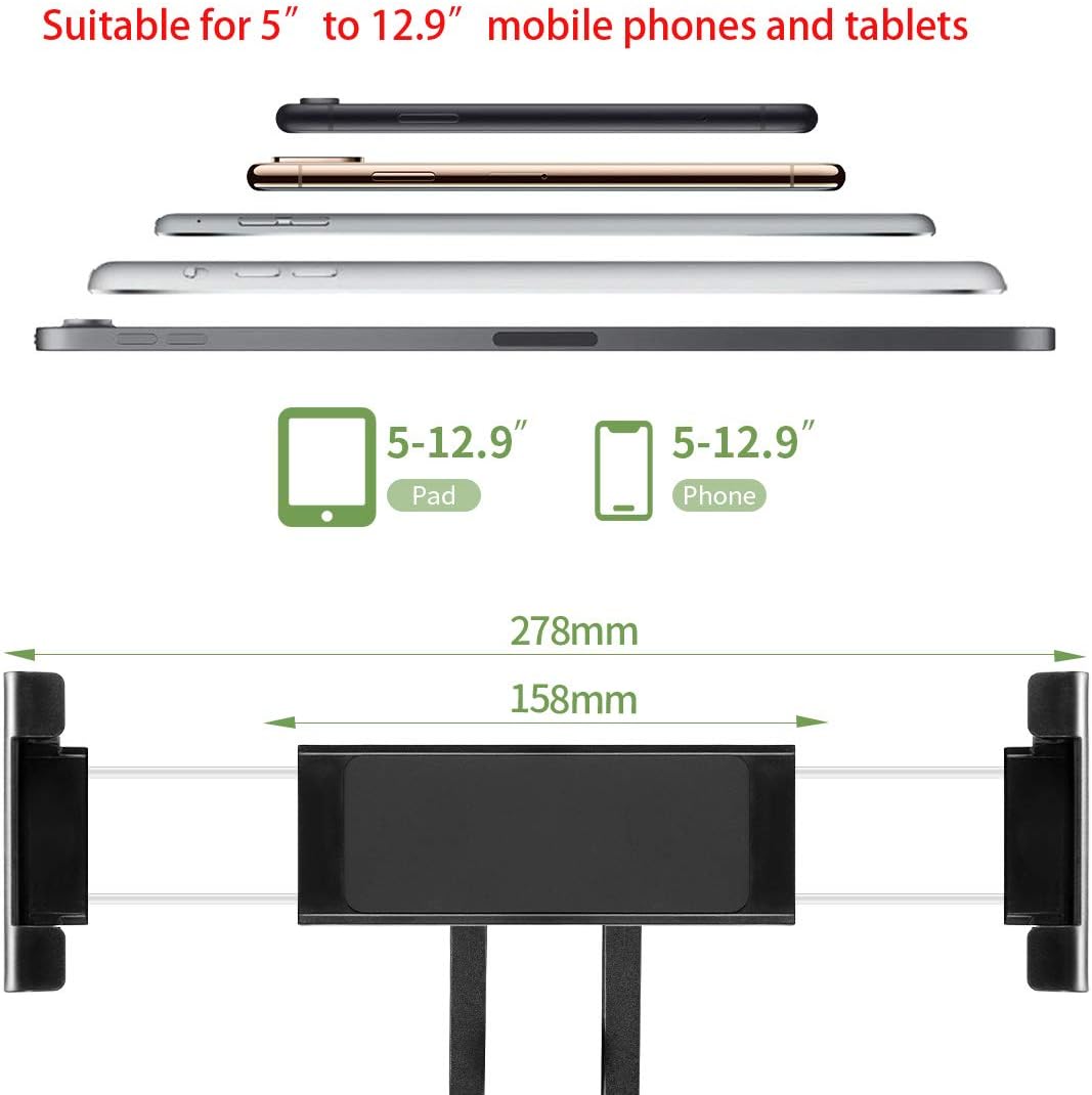 2-in-1 Kitchen Tablet Stand, Adjustable Wall Tablet Stand Pull-Up Lazy Bracket Desktop Mount Support 5-13" Width i-Pad Phone Holder: Electronics