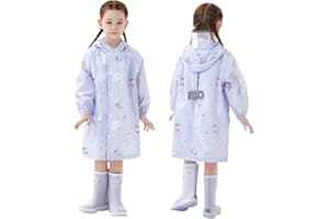 FOUYADA Kids Raincoats Girls Rain Poncho Rain Jacket Children Rain Wear Rainwear