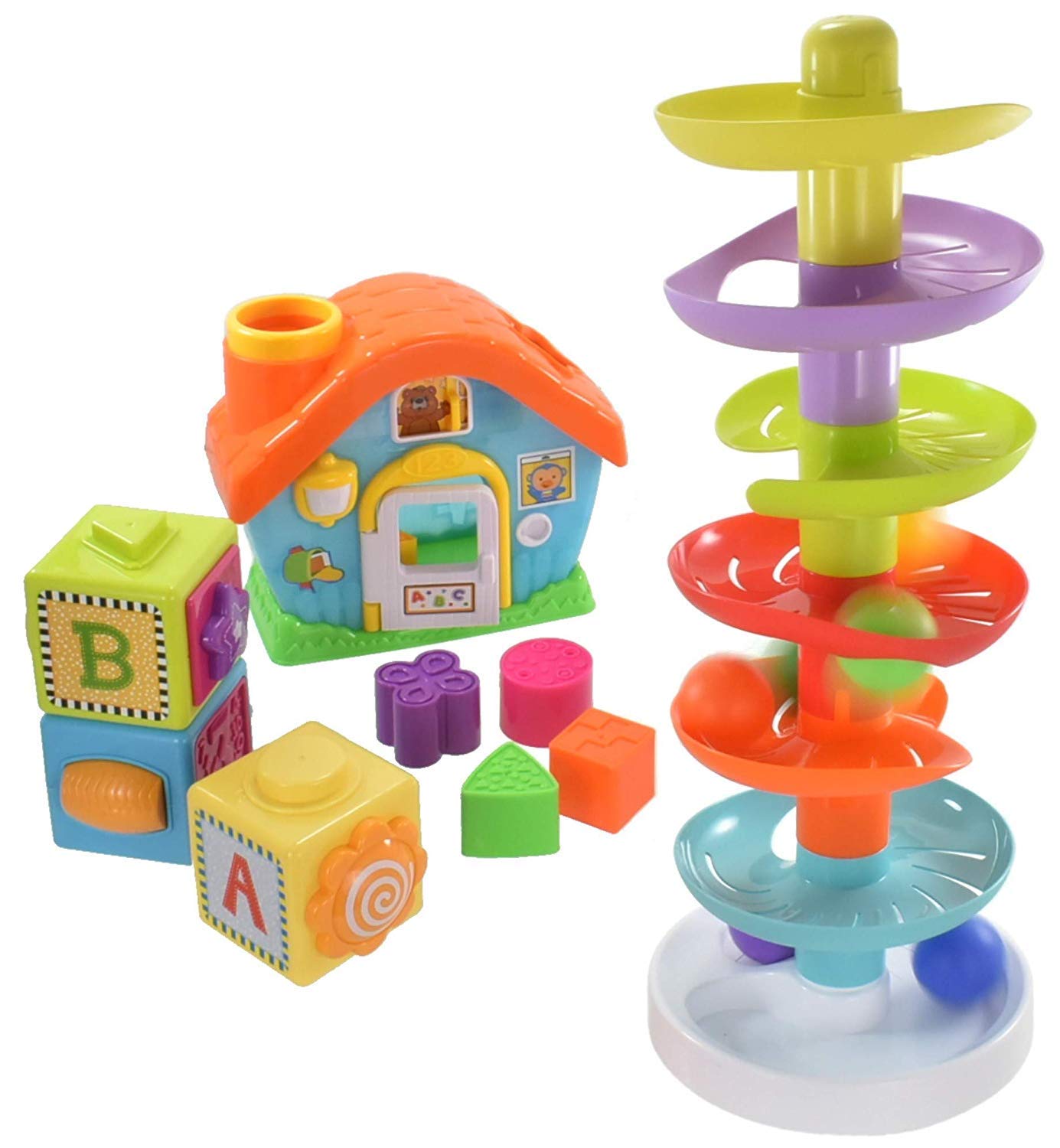 Toyland® Baby & Toddler Jumbo 3 In 1 Playset - Includes Activity House, Activity Blocks & Slope Tower - Age 12m+
