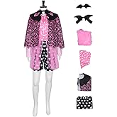 Fiwawe Adult Draculaura Costume Cosplay Movie for Women Draculaura Dress Movie Full Suit Headdress Halloween Outfits, ZJ00184