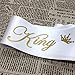 Ikooo 2 Pcs Prom King and Queen Satin Sash Gold Letter with Crown Sash