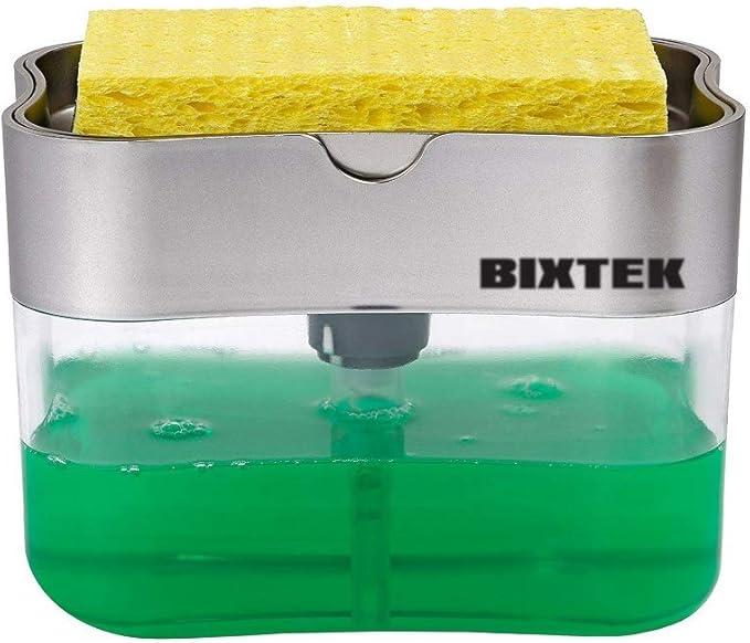 Amazon Bxch キッチンスポンジラック ハンドソープポンプ 2in1ソープディスペンサー液体食器用洗剤ローションディスペンサー ソープ シャンプー用ディスペンサー ホーム キッチン オンライン通販