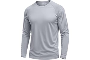 KINGFEN Men's Rash Guard Long Sleeve T-Shirts UPF Sun Protection Quick Dry Shirt Lightweight Athletic Fishing Swim Tops