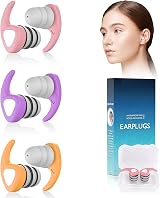 QQJOYCCI Swimming Ear Plugs 3 Pairs Reusable Silicone Waterproof Adults Teens