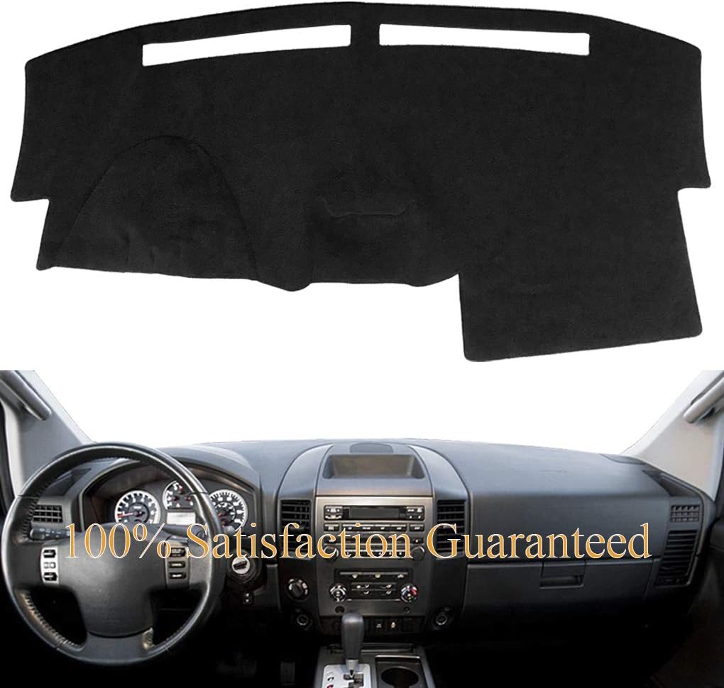 Yiz Dashboard Cover Dash Cover Mat Pad Carpet Custom Fit for Nissan Titan 2004-2012, Without Sensor,no Navi Holes(Black) Y30