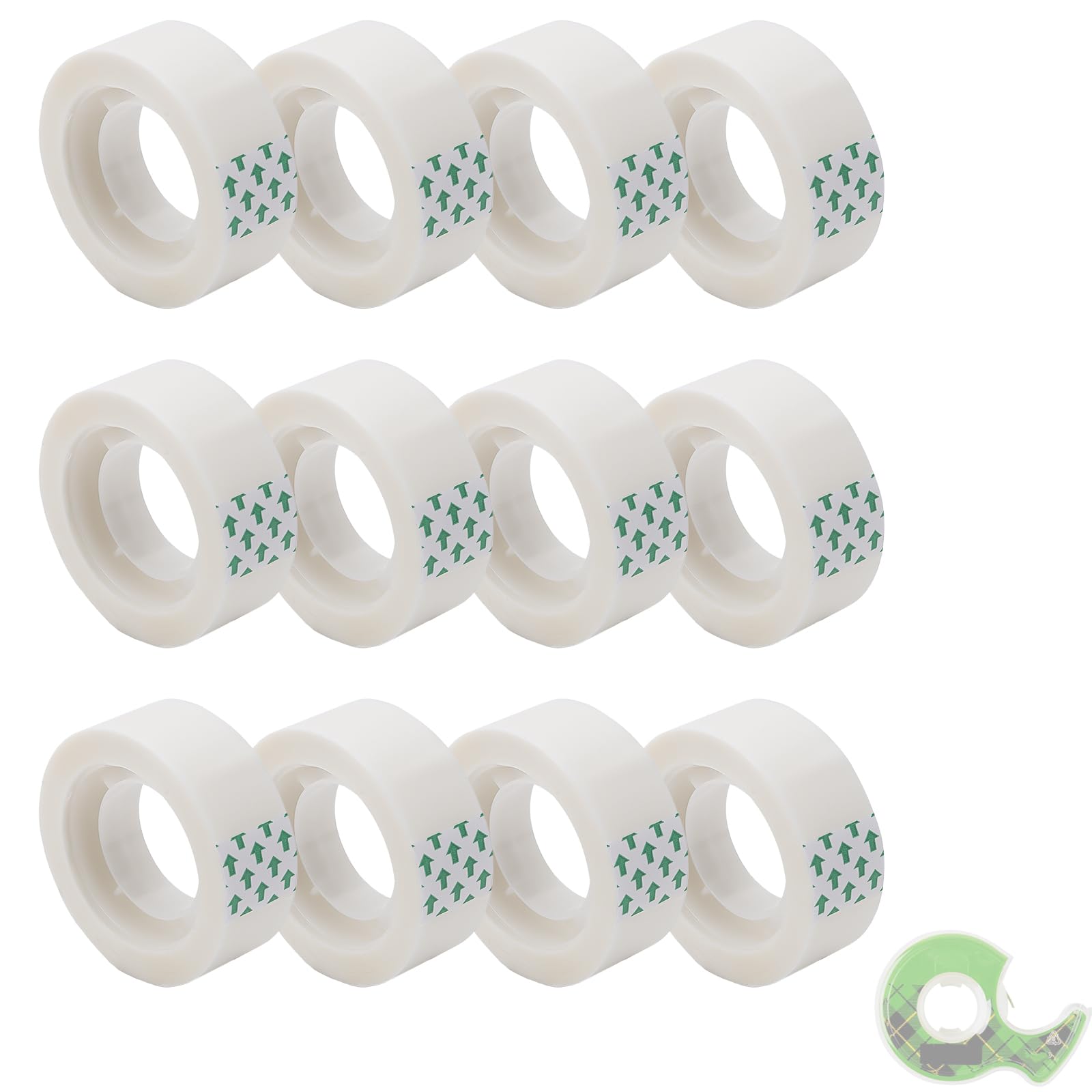 Photo 1 of 12 Rolls Magic Tape - 1180 Inches Total Length Magic Tape Refills Compatible with Scotch Dispenser, Engineered for Repairing, Gift Wrapping Tape Refill Roll for Office, Home, School