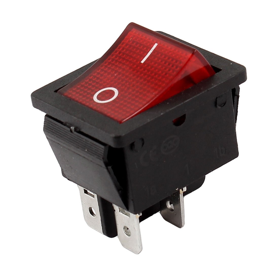 Aexit AC 250V/10A 125V/15A 4 Pins DPST Red Button On/Off Rocker Switch (267879382a5bcaca99e15f69f0bdcaa7)