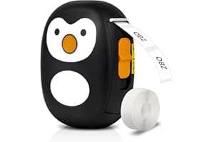 OBZ Label Maker Machine with Tape, Bluetooth Portable Label Printer, Thermal Label Maker Machine, Inkless Label Maker for School Name, Cable Labels, Business Price Tags, Home Storage-Black