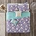 Urban Habitat Kids Reversible Cotton Quilt Set - Vibrant Fun, Playful Print, All Season Children Bedding Coverlet Bedspread, Decorative Pillow, Bedroom Décor, Full/Queen, Unicorn Purple 5 Piece