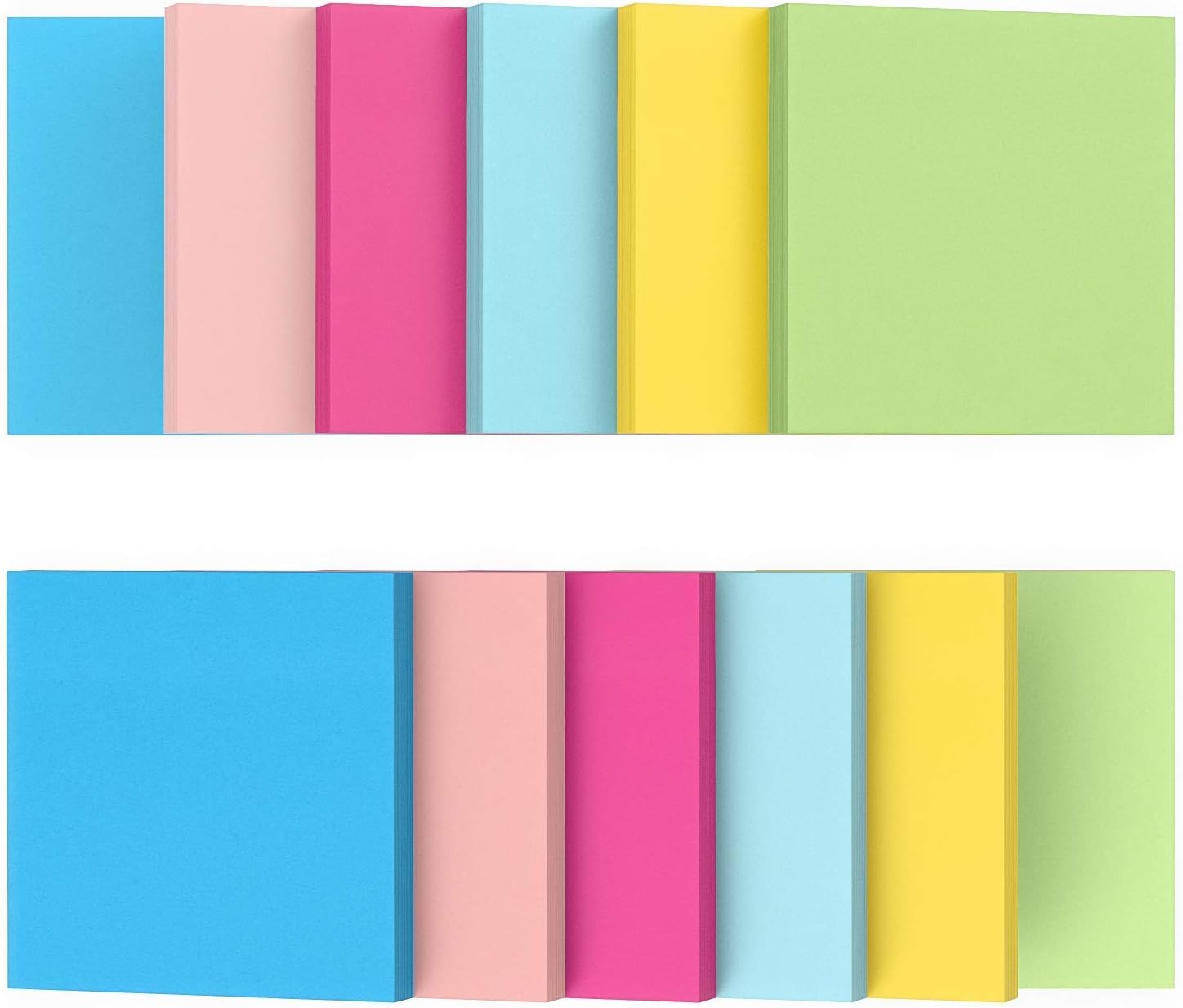 Arteza Sticky Notes, 12 Pads, 100 Sheets Each, 3 x 3 Inches, 6 Assorted Colors, Re-Adhesive, Office Supplies for to-Do Lists, Reminders, and Studying : Office Products