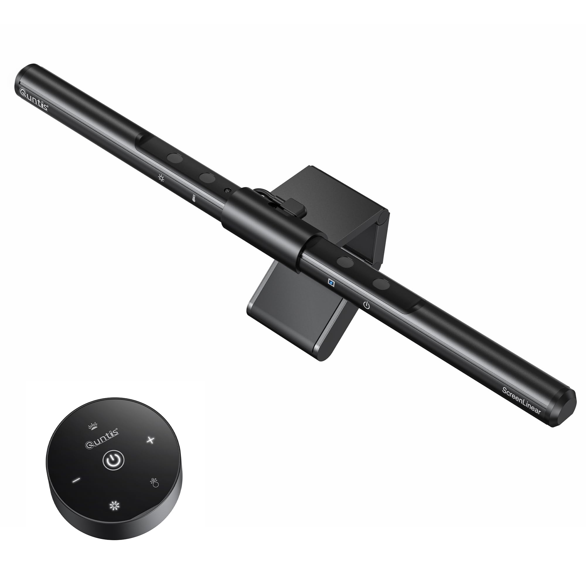 Quntis Wireless Monitor Light bar with Remote & Touch Control, 40cm PC Curved Computer Monitor Lamp Auto Stepless Dimming and Color Temperature, Eye Protect Desktop PC Screen Anti-Blue Light Bar