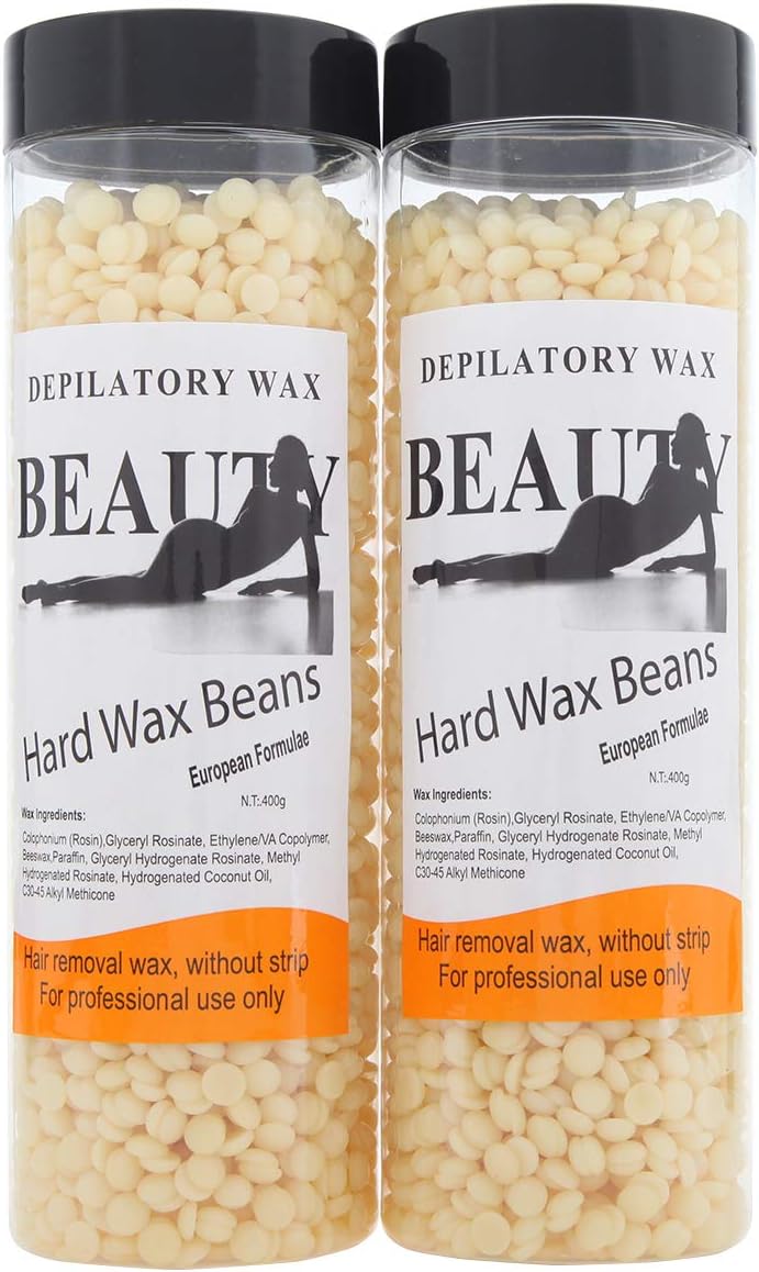Bonjanvye Hair Removal for Men Hard Wax Strip Free Hard Wax Beans 800g Cream