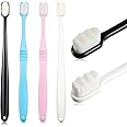 Boao 4 Pcs Soft Bristle Toothbrush Nano Toothbrush Ultra Soft Brush Manual Brush with 20,000 Bristles for Sensitive Teeth and Gum Adult Kid Children(Pink, Blue, Black, White)
