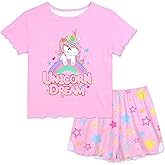 Play Tailor Girls Pajamas for Toddler Ruffled Kids Pajamas Set Short Sleeves Summer Pjs Sleepwear for Girl