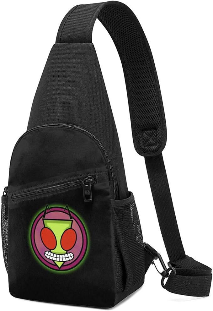 beigeta Invader Zim Chest Bag Mini Crossbody Backpack Canvas Crossbody