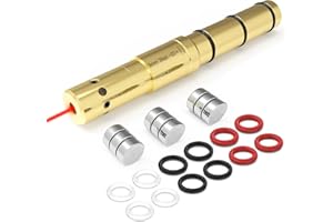 Angeebin Laser Bore Sight,End Barrel Laser BoreSighter Accurate and Easy Fit Revolvers Pistols and Air Guns