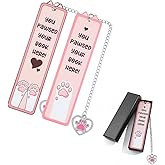 Cute Cartoon Cat Metal Bookmark,Funny Kawaii Stainless Steel Bookmarks, Book Marks for Reading Women,Gift for Cat Book Lover (Pink Cat)