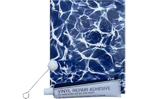 Poolzilla All-in-One Vinyl Repair Kit - Swimming Pool Liner Repair - (1) 9’’ x 10’’ Patch in White Diffusion, 2 fl oz Vinyl Adhesive, (1) Dauber Applicator