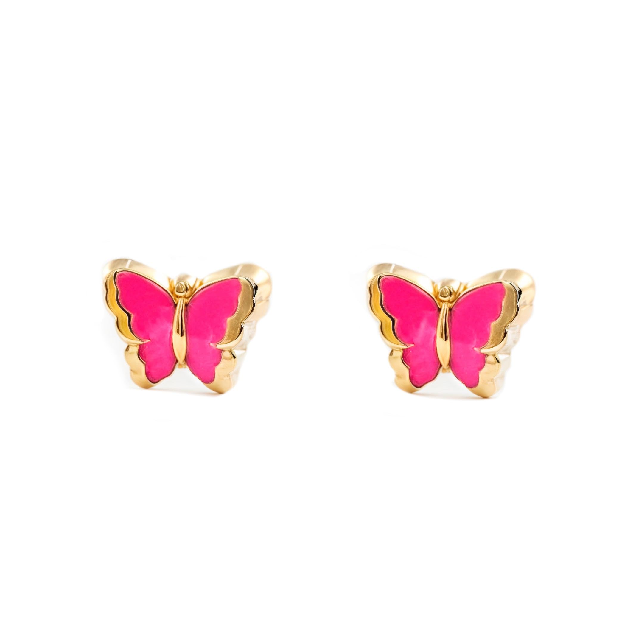 9ct Yellow Gold butterfly Children's Earrings