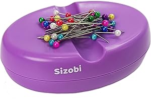 Sizobi Magnetic Pincushion for Sewing Needles, Pins, Bobby Pins, Paper Clips, and More - Strong Magnetic Holders Keep Them Lined Up and Ready to Grab Options for Sewing Enthusiasts