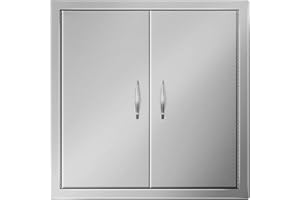 VEVOR 24W x 24H BBQ Access Door,Grill Door Double Door Brushed Stainless Steel, Outdoor Kitchen Doors for BBQ Island Grilling