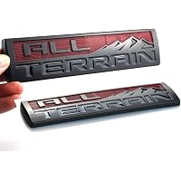 Pair Set Big Size 8Inch All TERRAIN Fender Emblem Badge 3D Nameplate Sticker Decal Replacement For GMC Sierra 2500HD 3500 HD (Chrome Red), Emblems - Canada