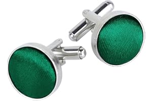 FELYSIK Classic Round Cufflinks for Men, Multi Colors, Silky Tuxedo Shirt Cuff Links for Wedding, Business, Prom