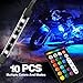 AMBOTHER 10Pcs Motorcycle LED Light Kit Strips Dual IR/RF Remote Controller Multi-Color Accent Glow Neon Lights Lamp Flexible for Harley Davidson Honda Kawasaki Suzuki Ducati Polaris KTM (Clear Stock)