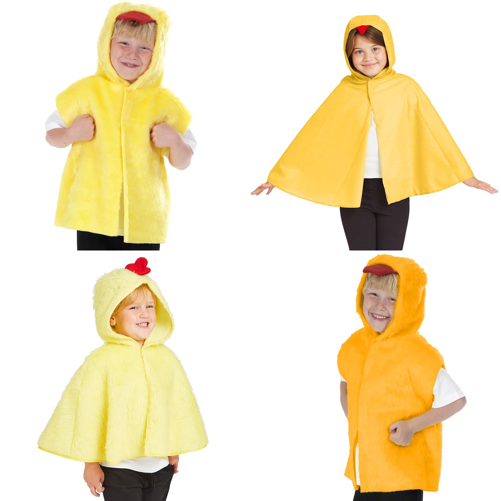 Charlie Crow Suede Chicken cape costume for kids. One Size. Fits 3-8 Years.