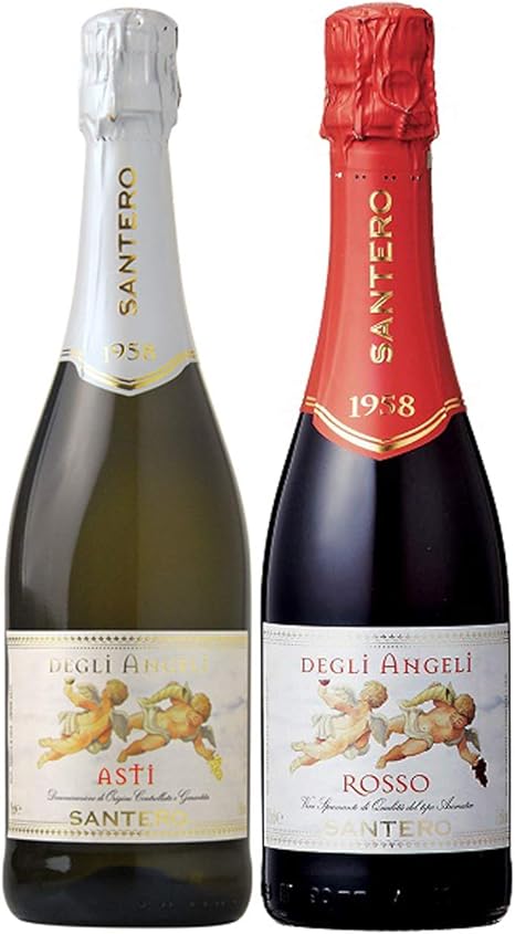 Amazon Co Jp 幸せのワイン サンテロ 天使のアスティ 天使のロッソ 赤白 スパークリング ワインセット 750ml 2本 イタリア 白ワイン 赤ワイン 食品 飲料 お酒