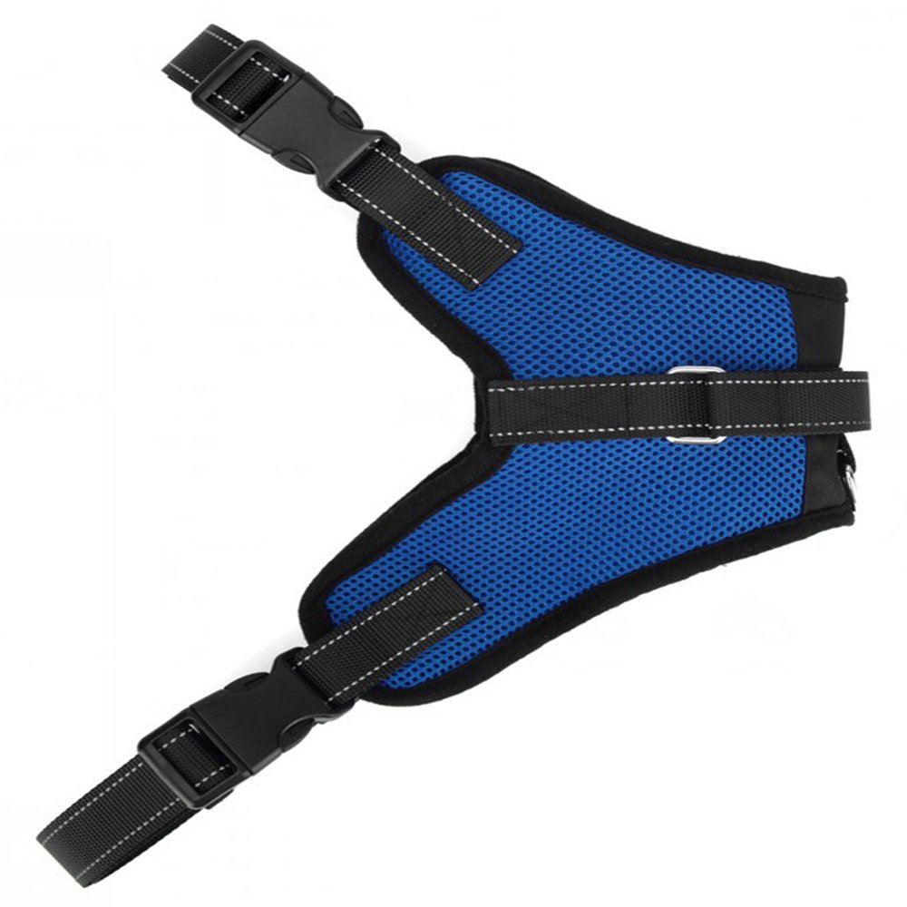 Dog Harness Vest No Pull Santune Adjustable Heavy Duty Oxford Reflective Breathale Safety Pet Harnesses with Handle for Small Medium Large Dogs Walking Traveling Training (Blue, M)