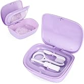 LONGMON Double Layer Retainer Case With Mirror, Retainer Holder With Remover Tool And Cleaning Brush With Vent Holes Compatible With Aligner Case