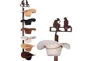 CANWUPON Cowboy Hat Rack Holder for Wall - Wild Western Style Design Hat Organizer with 6 Hat Hooks for Wall Mount, Hat Stand and Hanger for Storage and Organization , Gifts for Men Dad Christmas(Cowboy Lover)