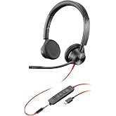 Poly Blackwire 3325 Wired Headset (Plantronics) &ndash; Flexible Microphone Boom &ndash; Hi-fi Stereo - PC/Mac/Mobile - Certified for Microsoft Teams - Amazon Exclusive