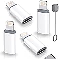 MFi Certified USB C to Lightning Adapter, 4 Pack 27W Fast Charging, Support Data Sync, Lightning to USB Type C Cable Adapter 