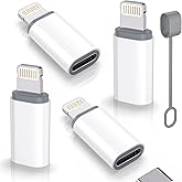 MFi Certified USB C to Lightning Adapter, 4 Pack 27W Fast Charging, Support Data Sync, Lightning to USB Type C Cable Adapter 