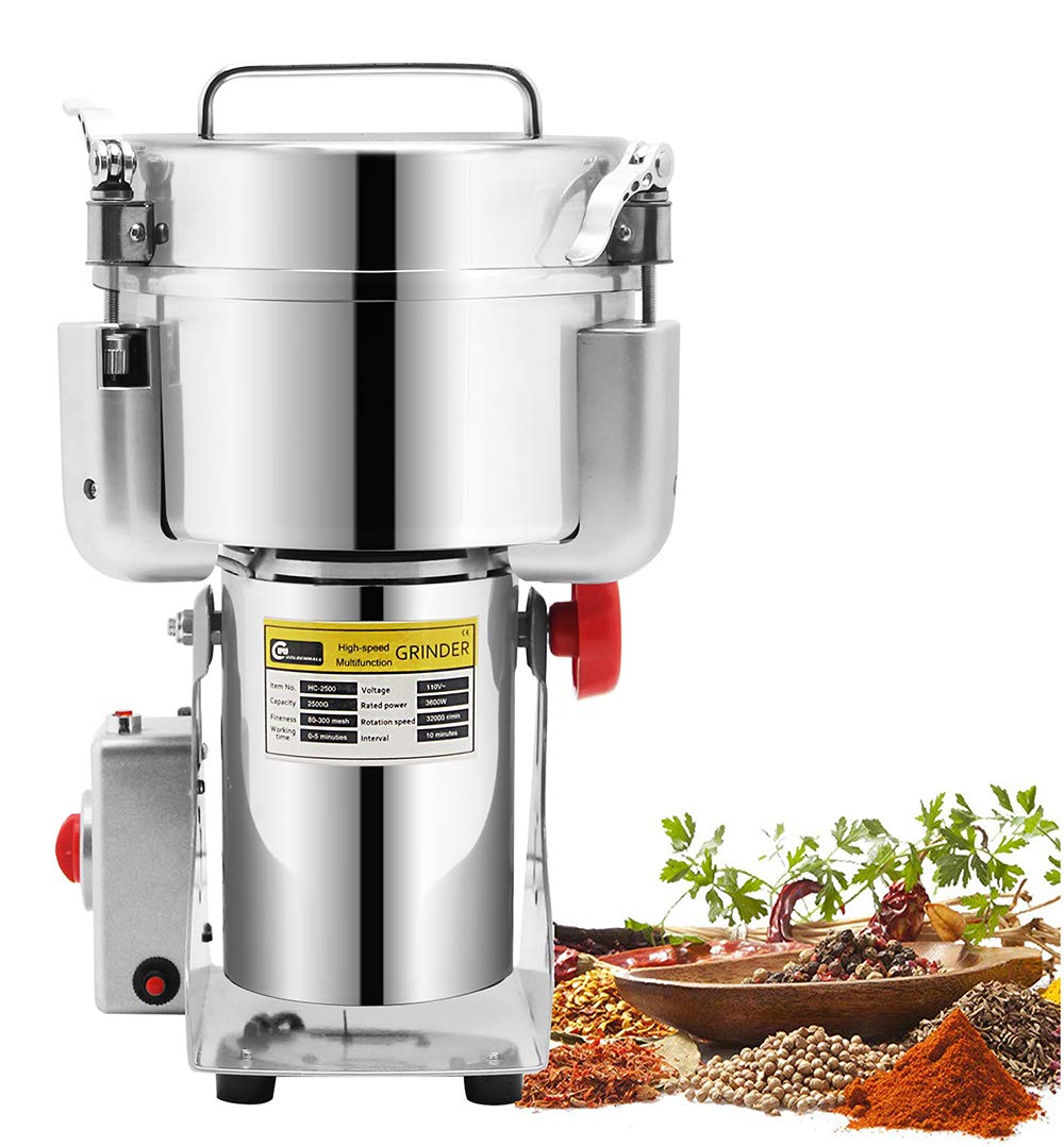 CGOLDENWALL 1000g Stainless Steel Electric Grain Grinder Mill for