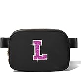 6 7 8 9 10 11 12 Year Old Girl Gifts Personalized Birthday Gifts for Her Sister Daughter Initial Crossbody Bag Fanny Pack Purse for Teen Girl Gifts Trendy Stuff Preppy Stuff (Black-L)